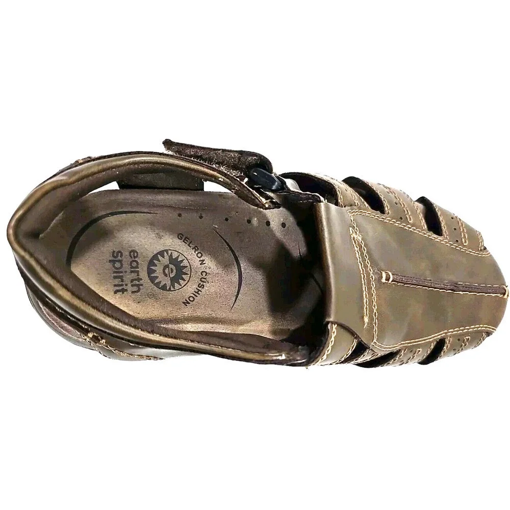 Earth Spirit Men's Sandals Jacob 2 Brown Arch Support Size 8.